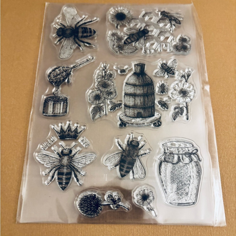 Bee-Themed Clear Stamps Set
